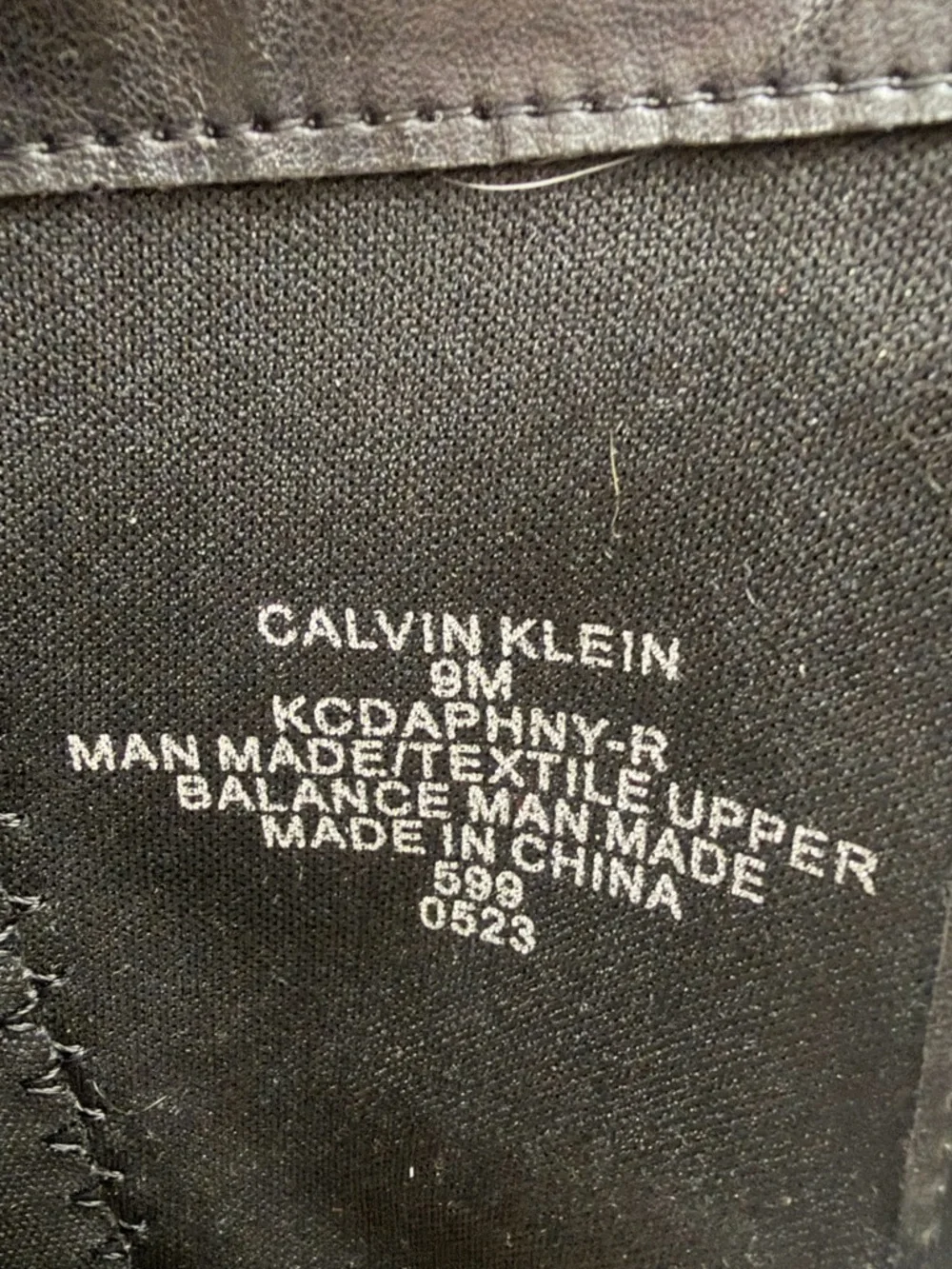 Calvin Klein Knee High Boots • Black Leather • CK Logo Strap • Size 9